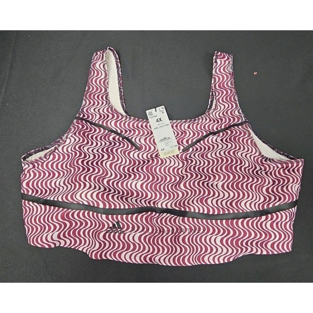 Adidas Women's Red Stella Mccartney True Purpose Training Crop Top Size 4X New